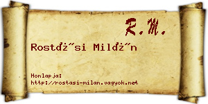 Rostási Milán névjegykártya