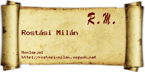 Rostási Milán névjegykártya